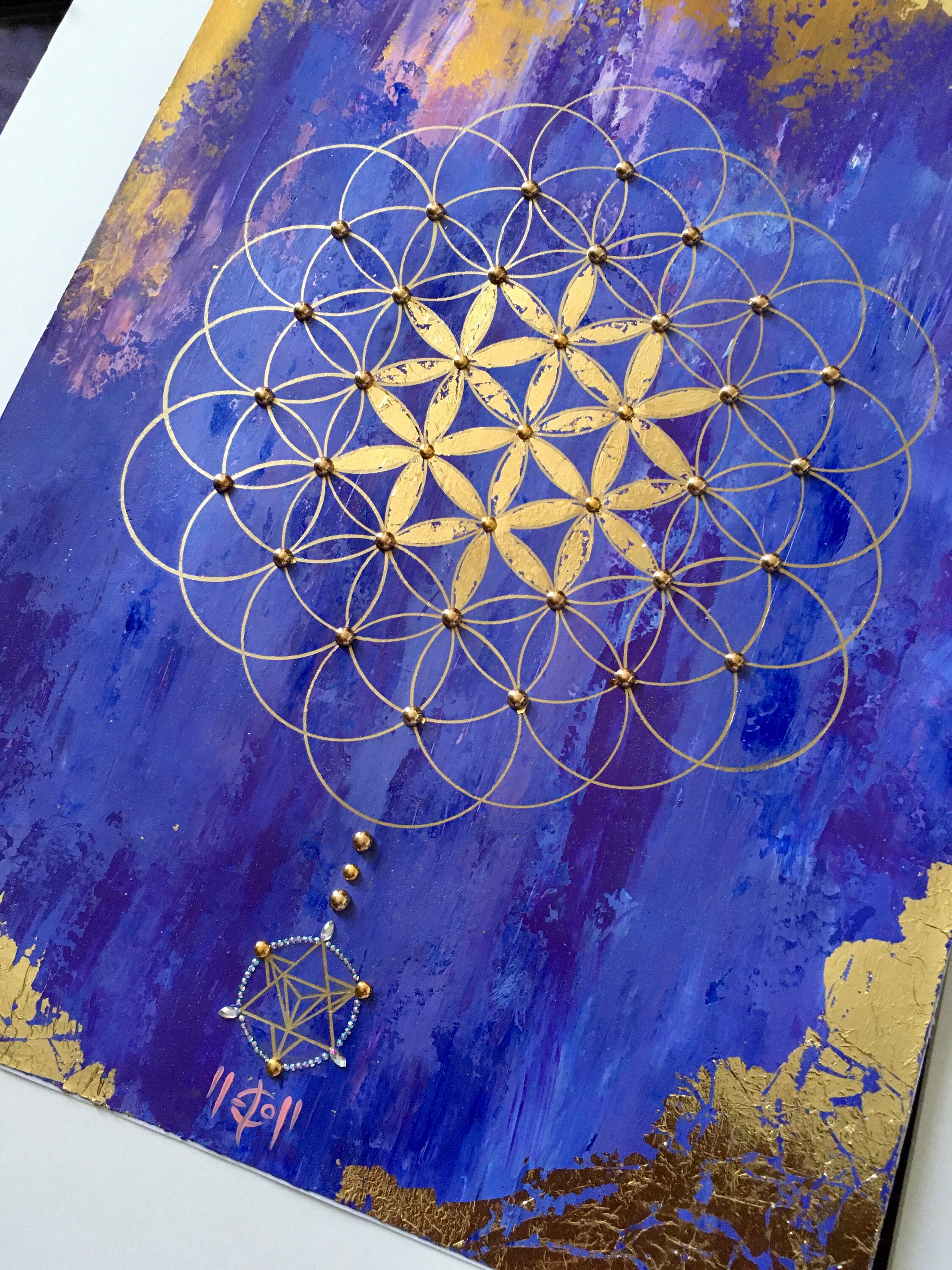 Illustration Fleur de Vie, Dessin Peinture Vie