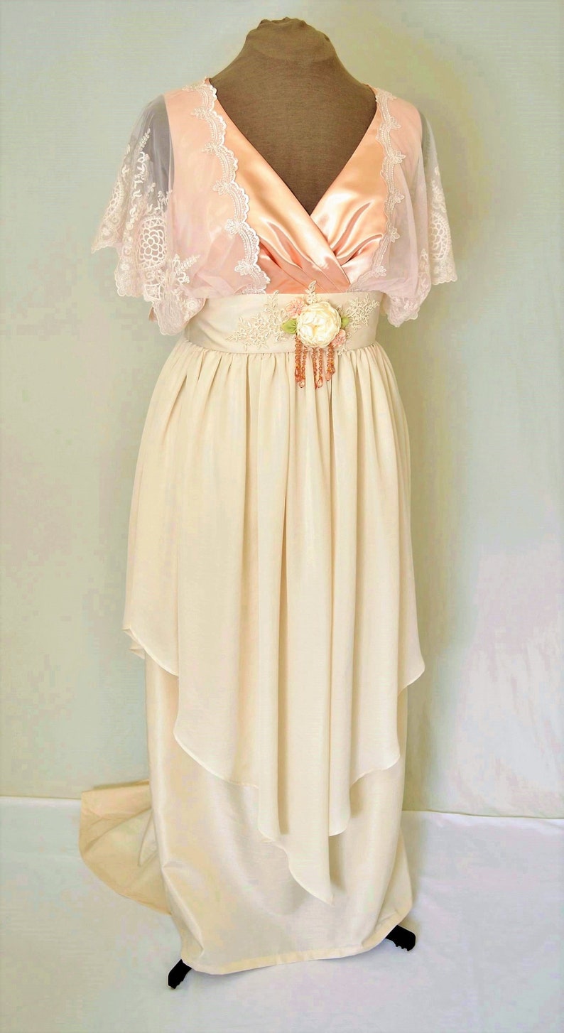 SAMPLE SALE Edwardian Wedding Dress Wedding Gown Titanic Downton Abbey Dress, With Draped Overskirt SAMPLE SALE Edwardian Wedding Dress Wedding Gown Titanic Downton Abbey Dress, With Draped Overskirt