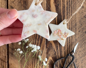 Set of 2 hanging star decorations | Fragranced hanging star | wardrobe hangers | Wedding Favours