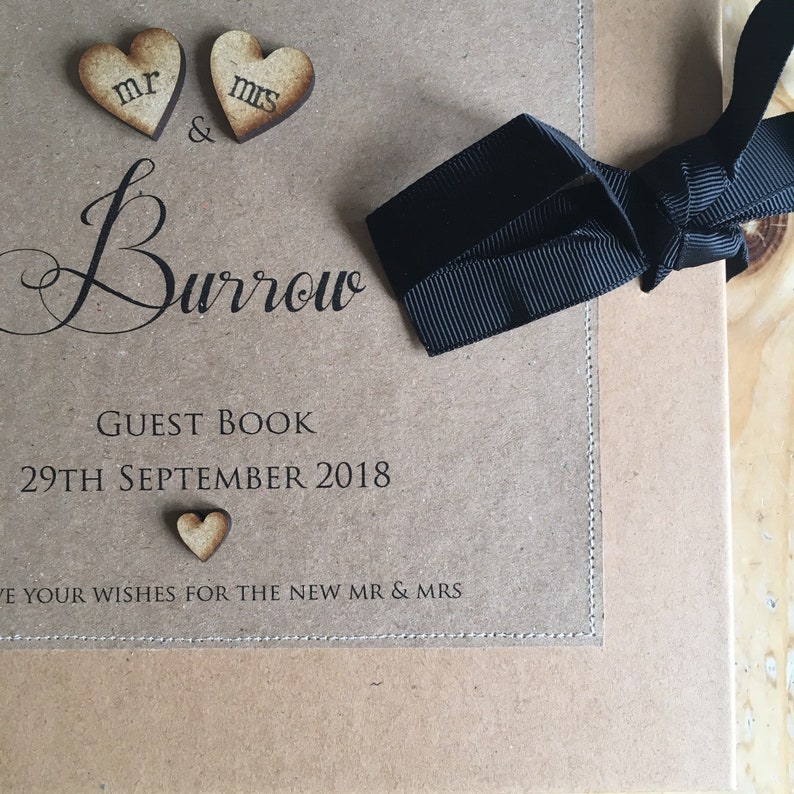 Wedding kraft guest book personalised guest book rustic Etsy