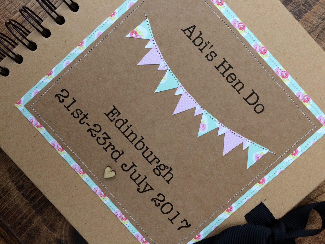 Personalised hen do book / hen do guest book / bridal shower Etsy