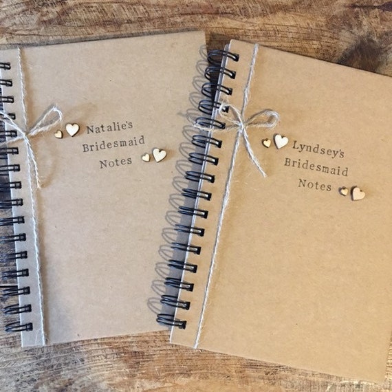 Bridesmaid Wedding planner | jotter | Wedding Notes | Personalised Wedding Notebook | Maid of Honour Notebook | Bride to be