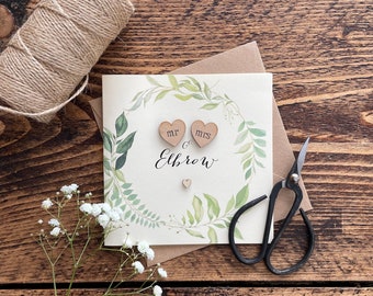 carte de mariage personnalisée vintage | Feuillage | Mariage rustique