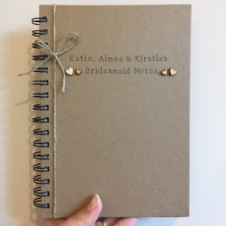Bridesmaid Wedding Planner Jotter Notebook Personalised Etsy UK