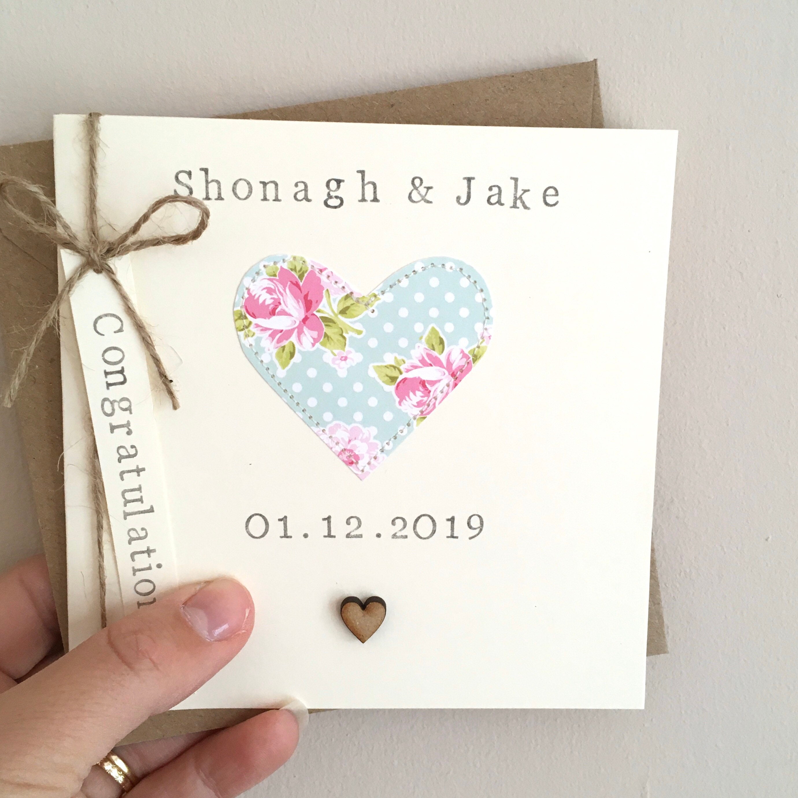 Personalised Wedding Card Civil Ceremony Card HANDMADE Etsy UK