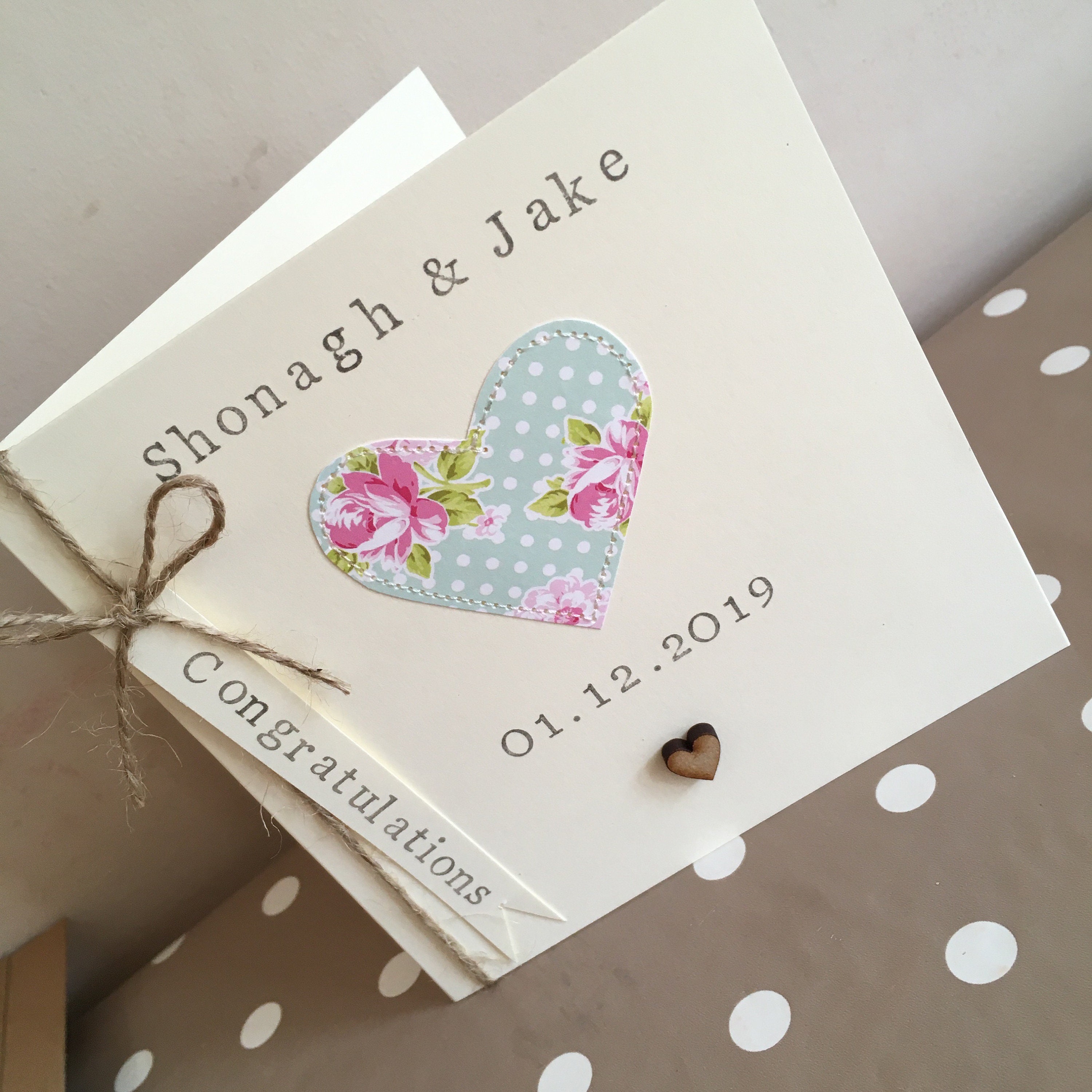 Personalised Wedding Card Civil Ceremony Card HANDMADE Etsy UK