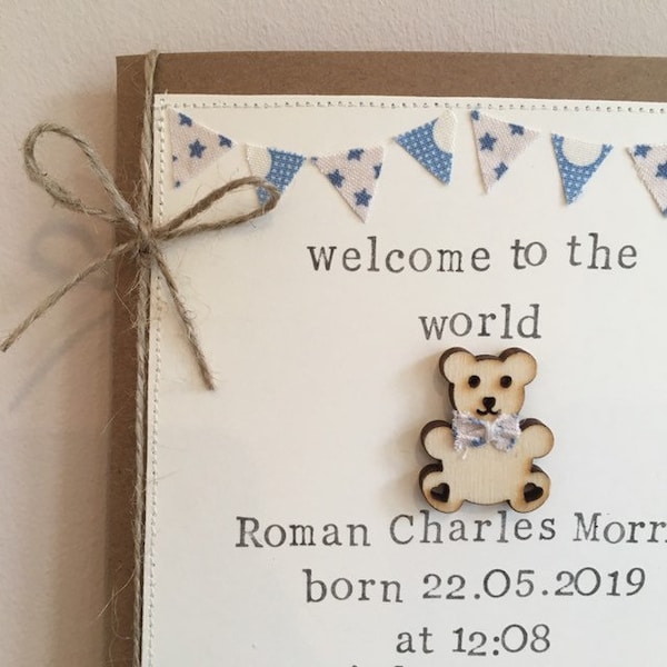 Bienvenido al mundo / nueva tarjeta de bebé / tarjeta de bebé niño