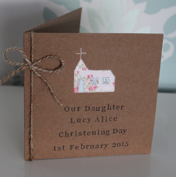 Personalised Christening Card / Handmade Christening Card for Etsy
