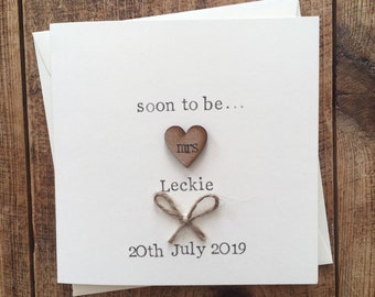 Personalised Bride to be card | Bridal Shower Card | Hen Do Card | Bride to be | Rustic Wedding | Wedding Planning | Wedding Countdown