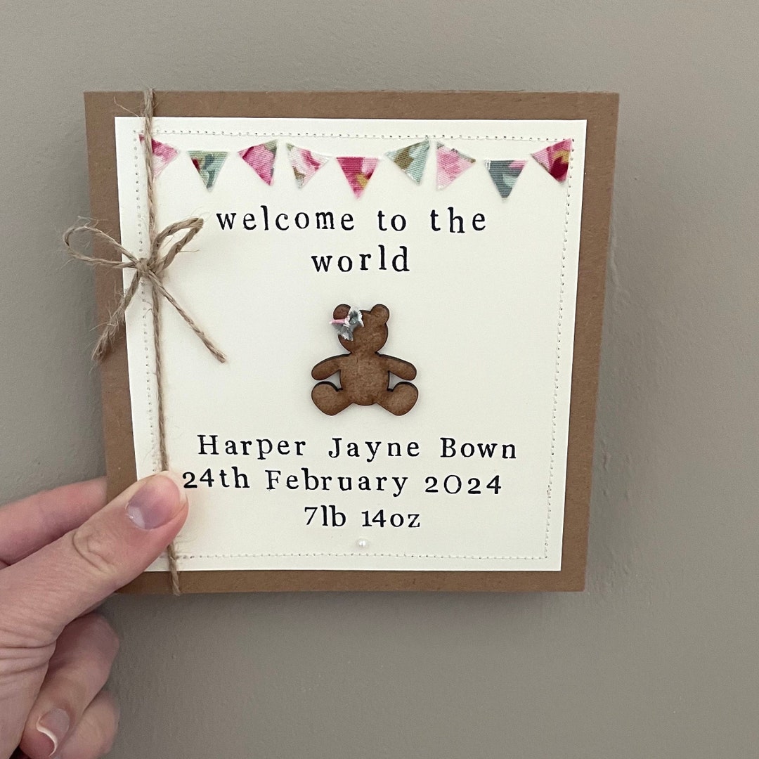 Welcome to the World / New Baby Card / Baby Girl Card / Baby Card - Etsy