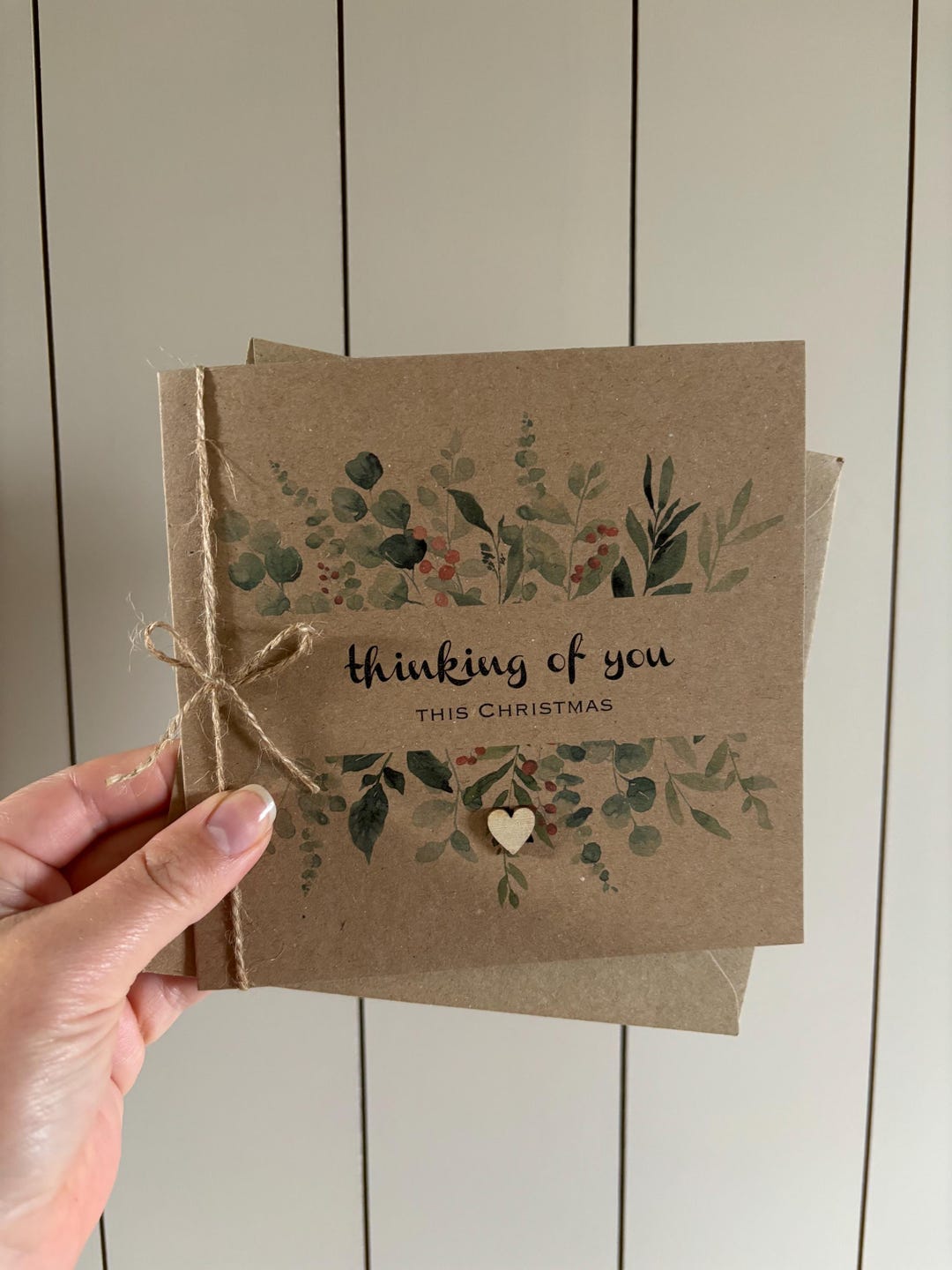 Thinking of You This Christmas | Rustic Christmas Card - Etsy UK