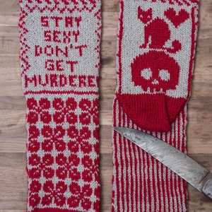 PATTERN Stay Sexy Don't Get Murdered Sock Knitting Pattern image 3