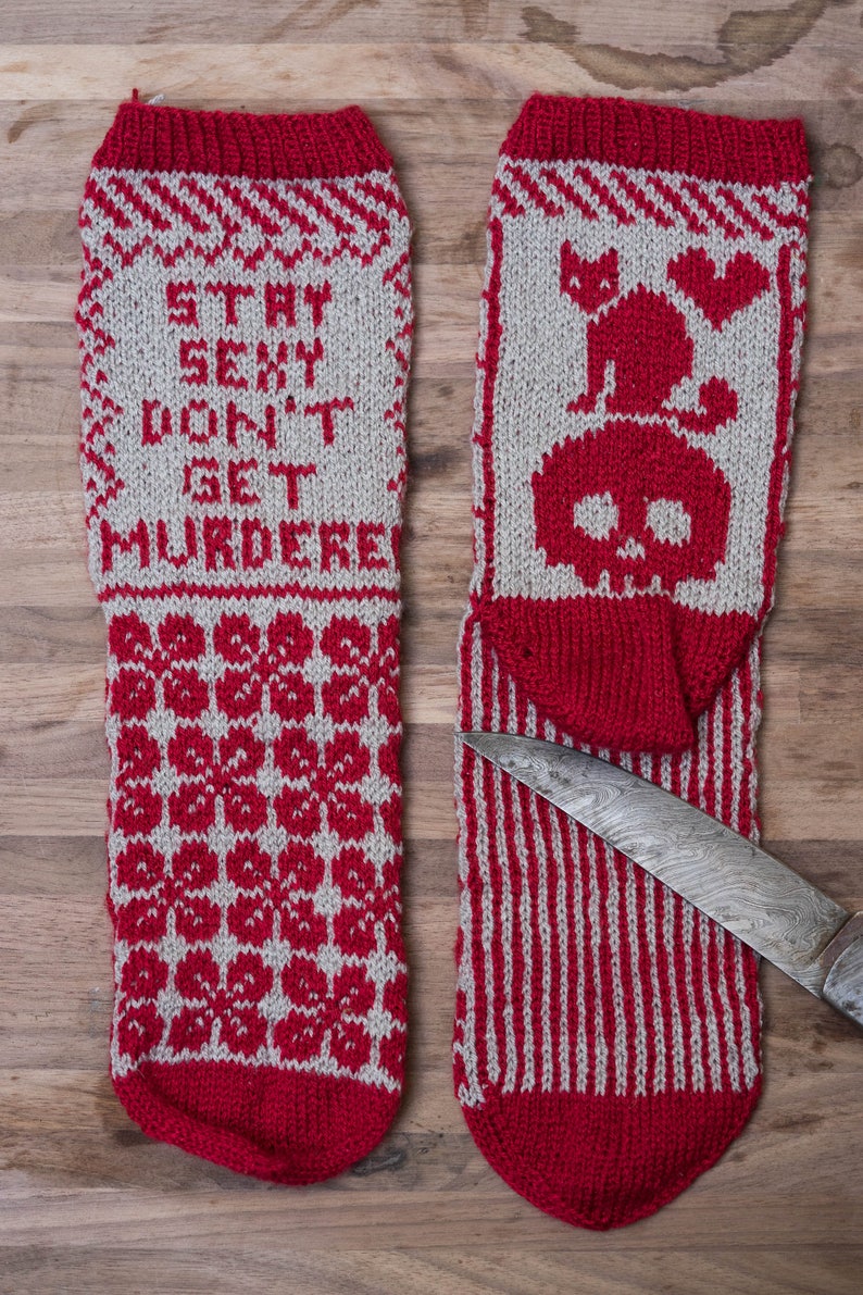 PATTERN Stay Sexy Don't Get Murdered Sock Knitting Pattern image 3