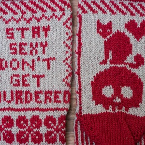 PATTERN Stay Sexy Don't Get Murdered Sock Knitting Pattern image 4