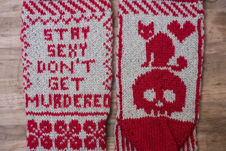 PATTERN Stay Sexy Don't Get Murdered Sock Knitting Pattern image 4