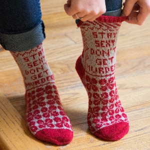 PATTERN Stay Sexy Don't Get Murdered Sock Knitting Pattern image 1