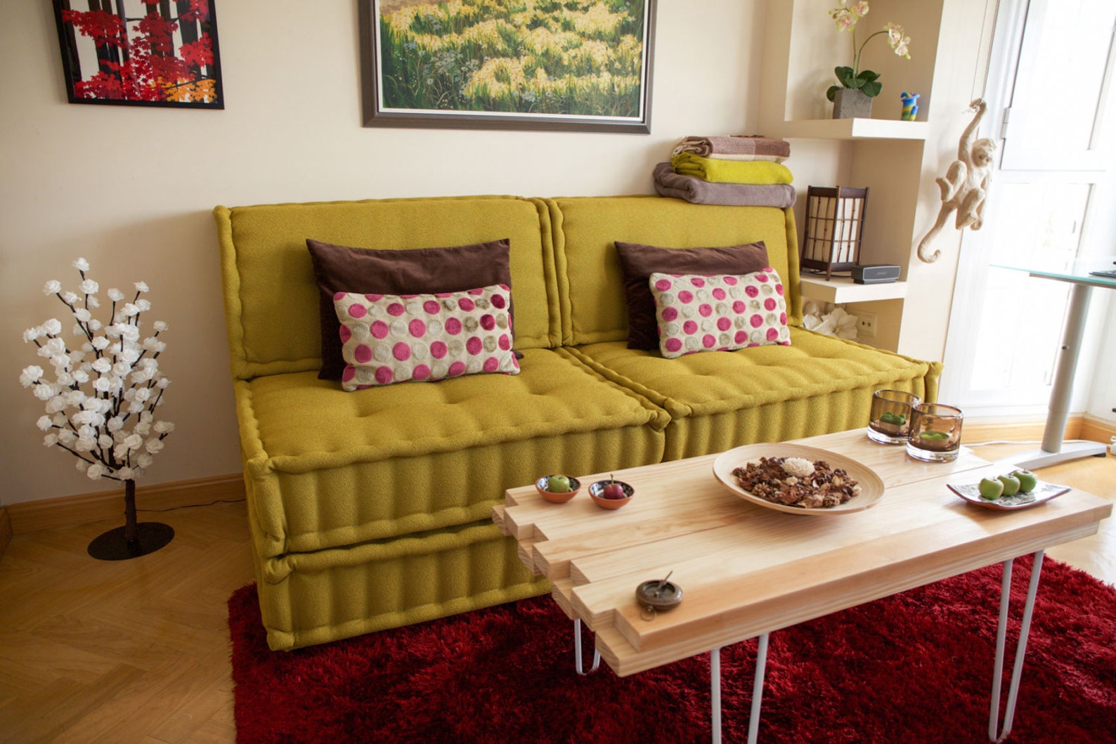 Handmade Sofa With Cushions Upholstery Fabrics Kirkby Design Etsy