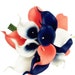Navy Blue and Coral Roses with White Calla Lilies - Artificial Bouquet boutonniere corsage build your wedding package 