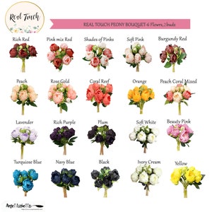 Soft Touch Peony Bouquet- 20+Colors-Decorative centerpiece bouquet boutonniere faux quality flowers