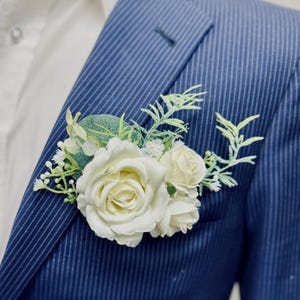 Ready to Use Pocket Boutonniere – Artificial Flowers | Prom, Wedding, Groomsmen, No-Pin Design