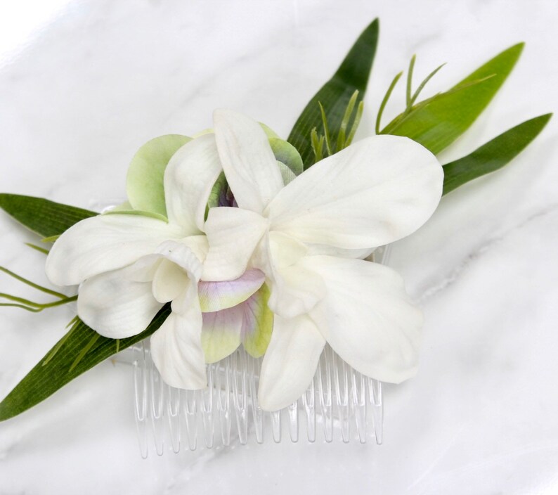 Artificial flowers hair comb headpiece Bridal hair piece Etsy