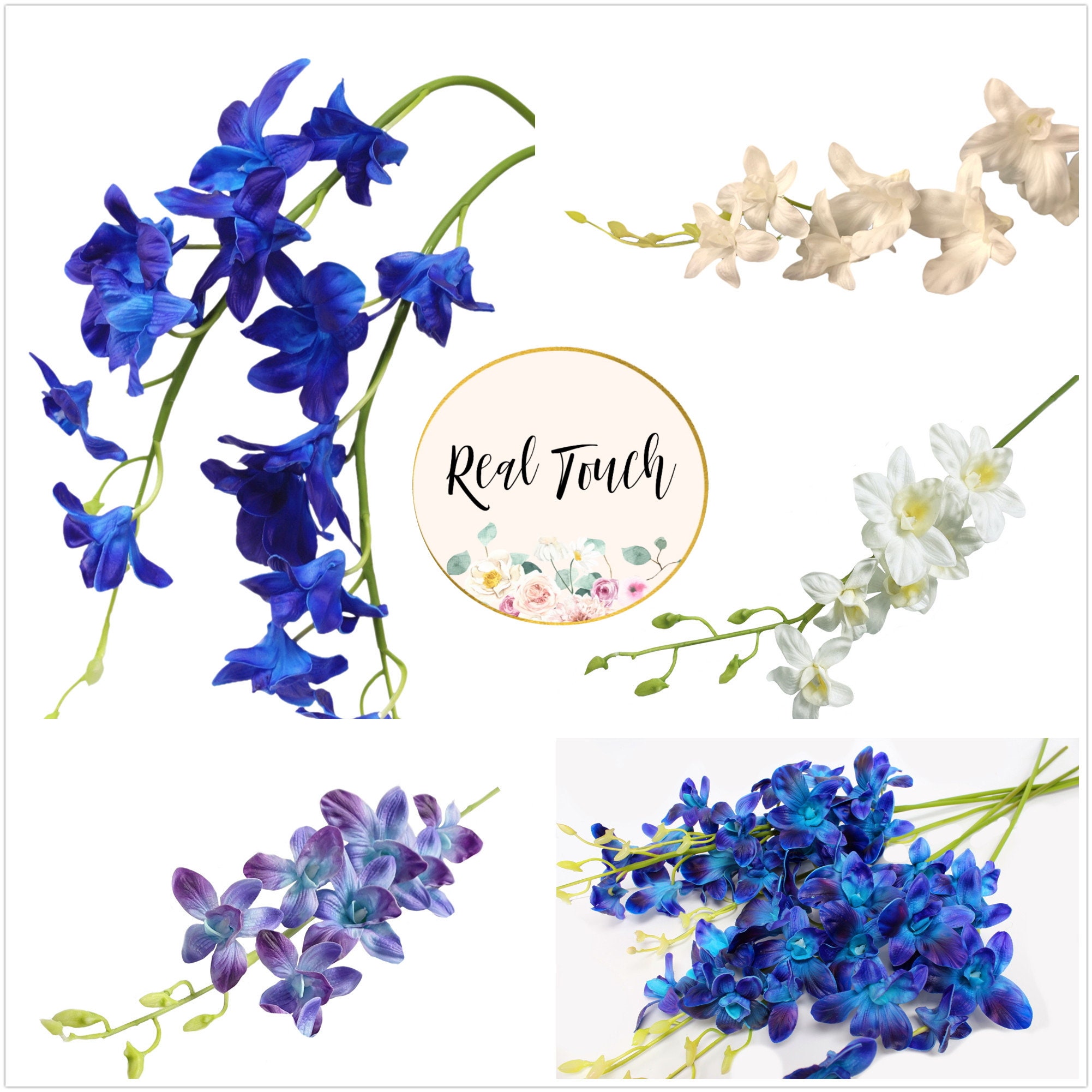 30inch Real Touch Ocean Breeze Galaxy Orchids Lavender Aqua