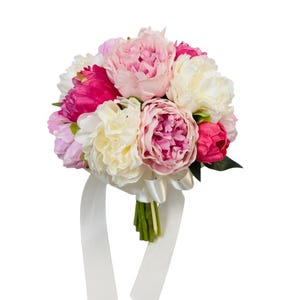 Elegant Peony Bridal Bouquet – Real Touch & Silk Blend
