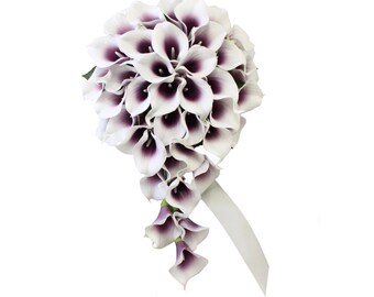 Cascade bouquet - Picasso plum like-like calla lily