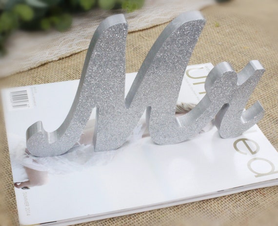 Thick Quality Silver Gold Metallic wedding table table sign wedding sign Mr & Mrs