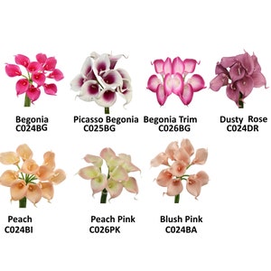 GA,USA-10PC Bundle Metallic Gold Blush Silver Pink Peach Real Touch calla lily DIY bouquet boutonniere corsage centerpiece