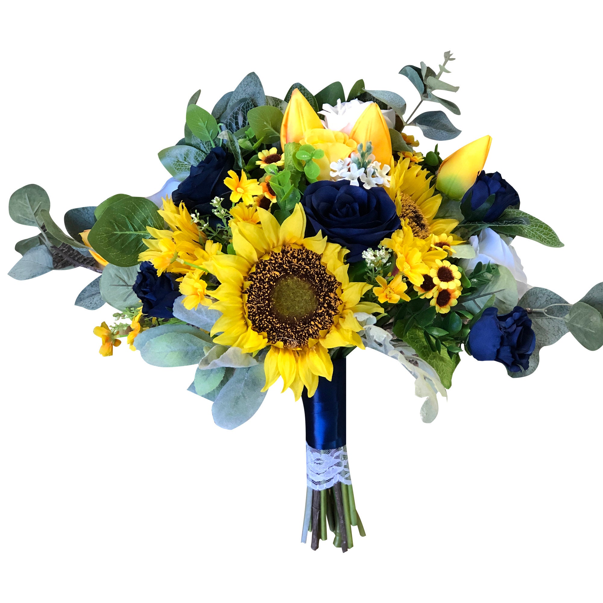 Fall Wedding - Marine Navy, Wine Burgundy, Ivory, and Sunflowers Artif –  Angel Isabella