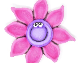Smiley Flower Magnet