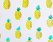 Bright pineapple print watercolor / summer watercolor