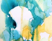 Tangerine : abstract original watercolor painting Summer color study no.2