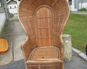 Vintage Peacock ArmChairs Dome Canopy Peacock Chair Rattan Peacock Chair Under Seat Storage Chair Midcentury Iconic Antique Peacock Chair