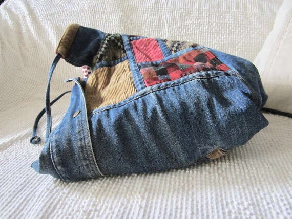 Vintage Denim Patchwork Jacket Current Seen Unise… - image 6