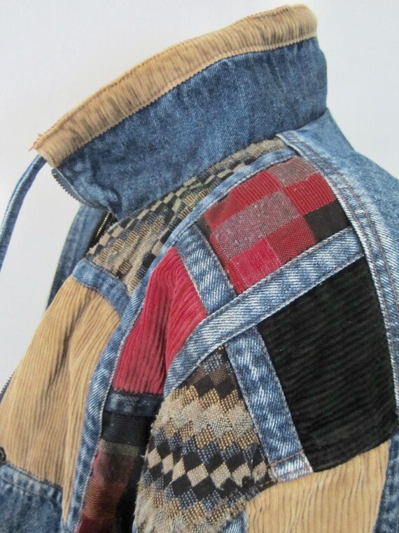 Vintage Denim Patchwork Jacket Current Seen Unise… - image 13