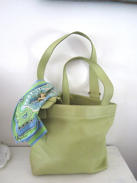 Vintage Coach Bucket Bag Large Green Coach Tote Co