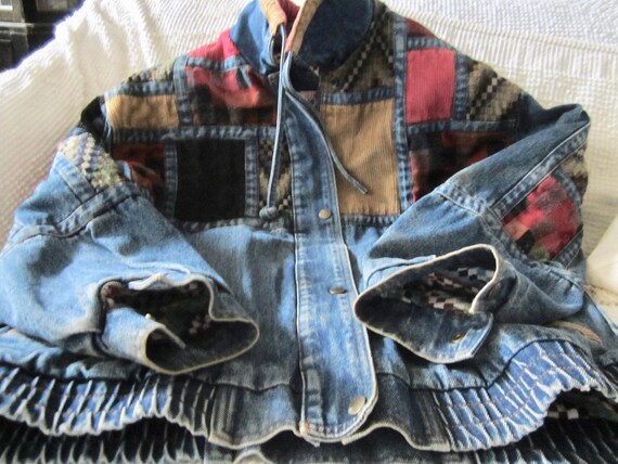 Vintage Denim Patchwork Jacket Current Seen Unise… - image 12