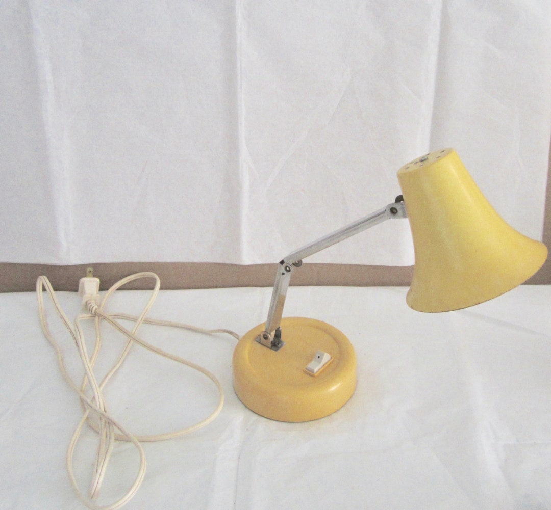 Vintage Desk Lamp YELLOW MCM Lighting Child Desk Lamp Bedside Etsy