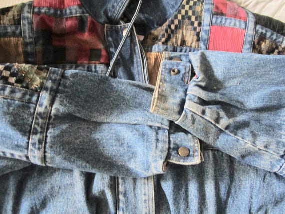 Vintage Denim Patchwork Jacket Current Seen Unise… - image 14