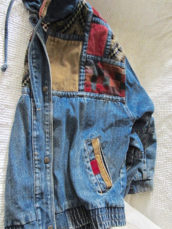 Vintage Denim Patchwork Jacket Current Seen Unise… - image 10