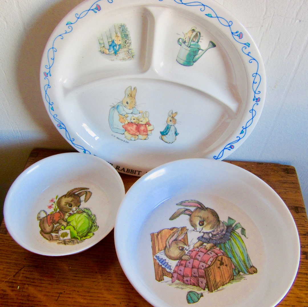 Vintage Peter Rabbit Plates Set Peter Rabbit Divided Plate Etsy