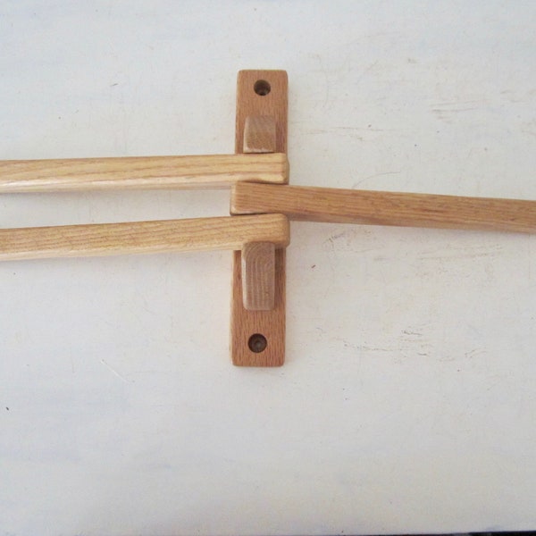 Vintage Wooden Wall Arm Rack 3 Arms Display Bar Bathroom Bar Laundry Drying Bar Collapsible Arms Wall Bar Wall Mount Towel Drying