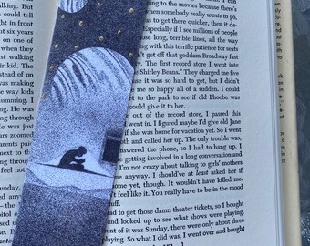 Outer Space themed, Individually printed, Gold Leafed and Laminated Bookmark Size 2"x8"