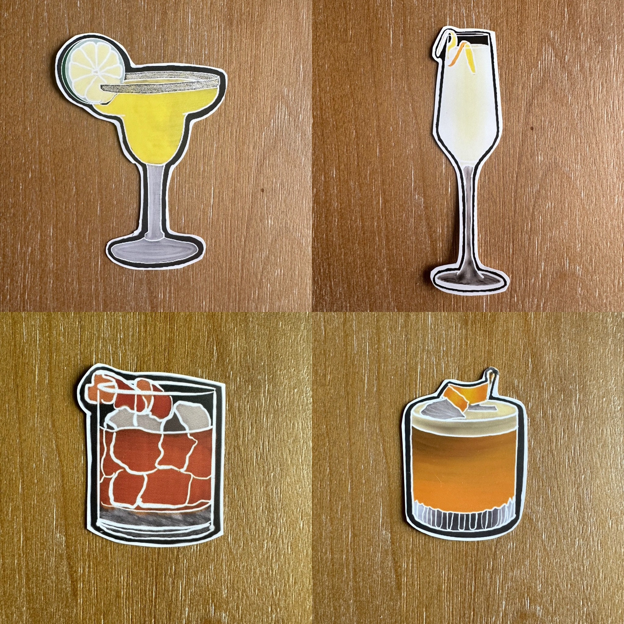 5 Pack- Mini Cocktail Stickers - Etsy