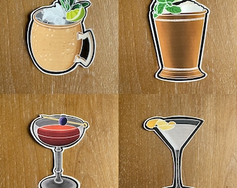 3 Pack- Mini Cocktail Stickers