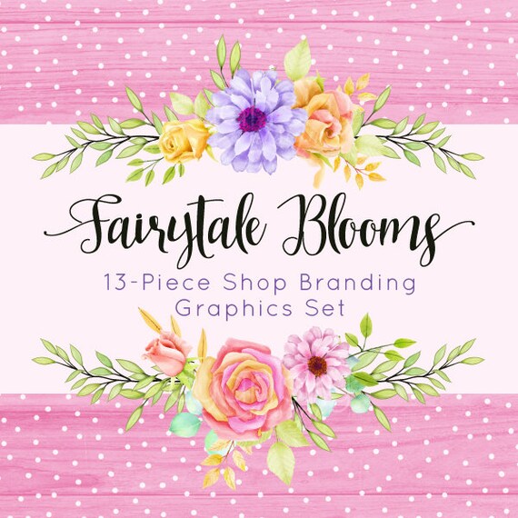 Girly Watercolor Floral Etsy Banners Avatar Icons Business Etsy