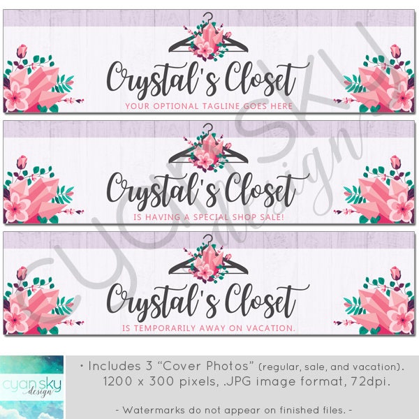 Boho Clothes Hanger Shop Branding Cover Photo Banners Icons 