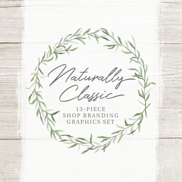 Rustic Branch Shop Branding Banners, Avatar Icons, Business Card, Logo Label + More - 13 Premade Graphics Files - NATURALLY CLASSIC